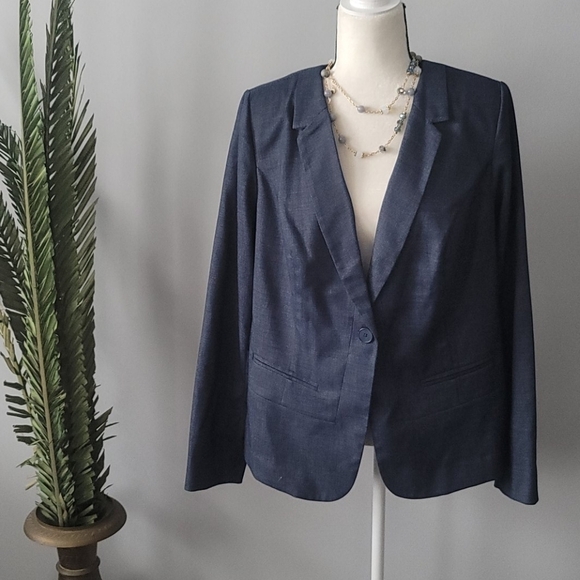 Lane Bryant dark blue single button notched collar blazer NWT - Picture 1 of 11